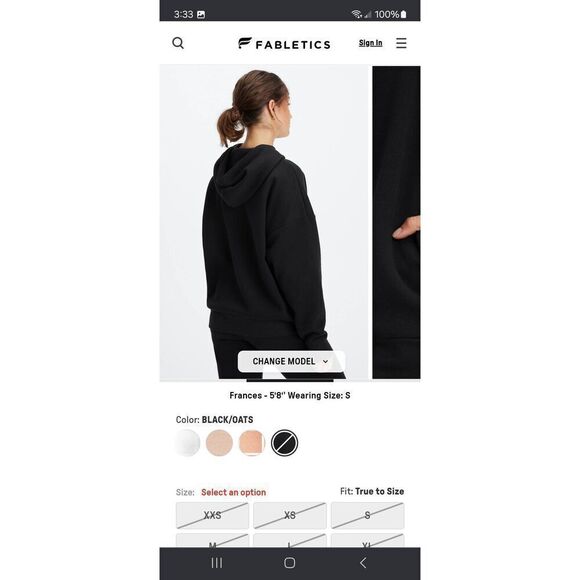 New Med Fabletics Black Oats Go To Hoodie Long Sleeve Pullover Hoodie Sweatshirt - Picture 2 of 7